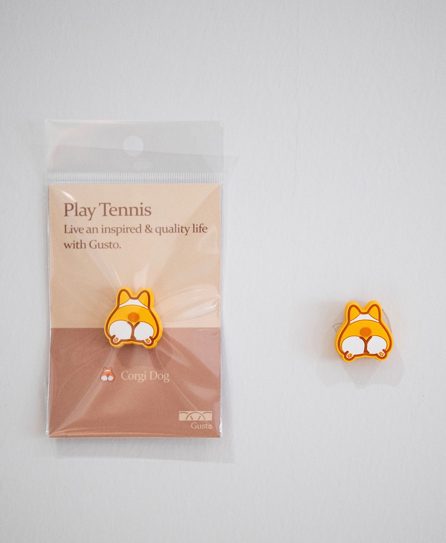 Cute Corgi Dog Tennis Vibration Dampener - Dog Lover Gift, Reduces Racket Vibration