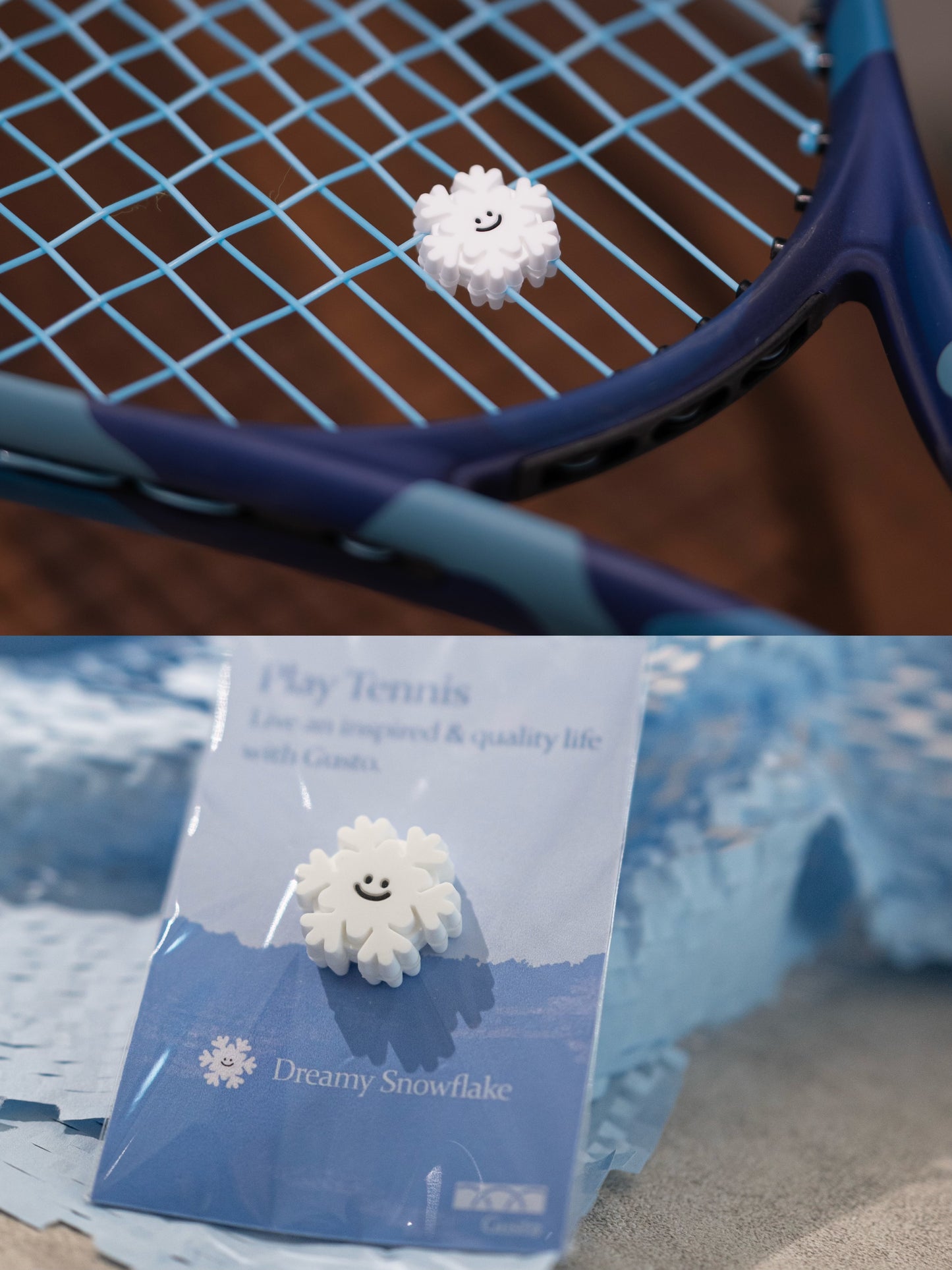 Playful Snow Tennis Racket Dampener - Weather the Game with a Smile