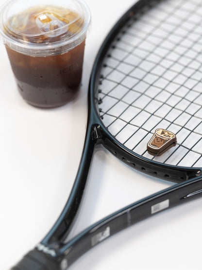 Coffee Themed Tennis Dampener - Iced Americano Lover Gift, Reduces Racket Vibration