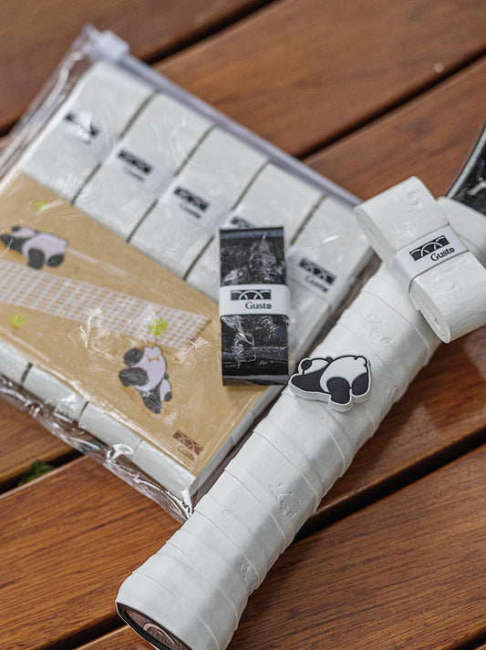 Panda Tennis Racket Overgrip 10-Pack – Sticky PU Grip (Black, White, Brown)